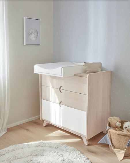 Set Ludmila de 2 cuadros de madera blanco luna gris