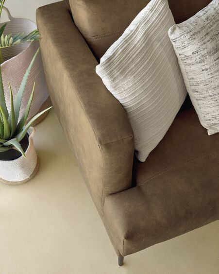 Funda de cojín Hinde 100% algodón beige de 45 x 45 cm