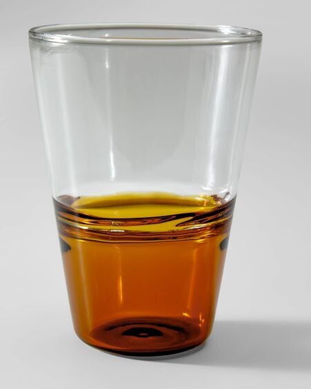 Vaso Fiorina de vidrio naranja y transparente