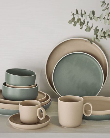 Taza Shun de porcelana beige