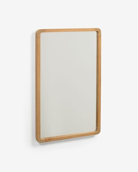Espejo Shamel de madera maciza de teca 45 x 70 cm
