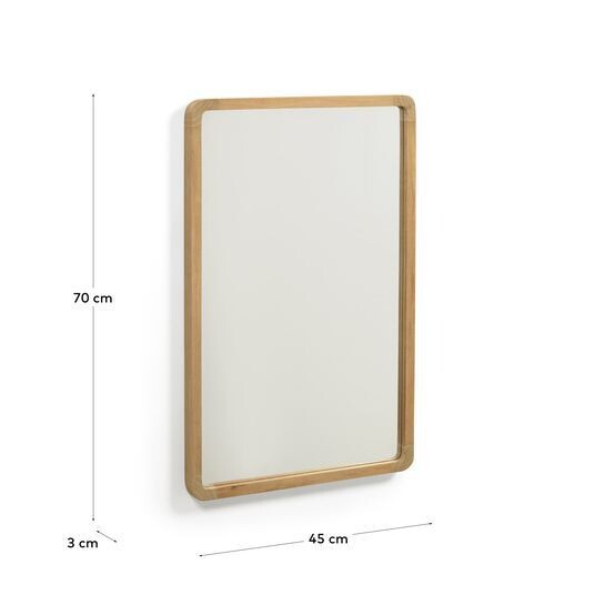 Espejo Shamel de madera maciza de teca 45 x 70 cm