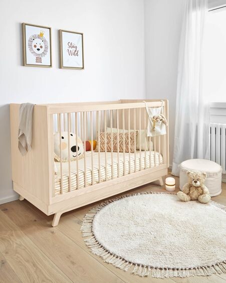 Funda de cojín león Uriana 100% algodón beige Ø 45 cm