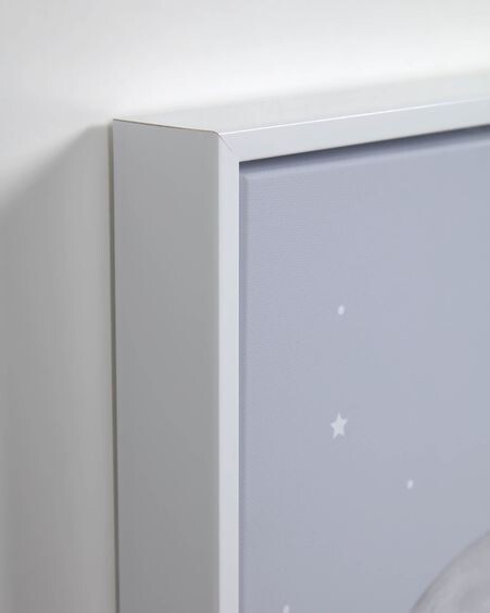 Set Ludmila de 2 cuadros de madera blanco luna gris