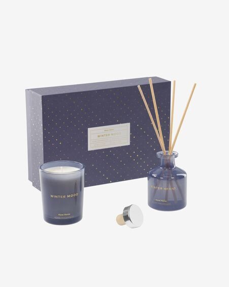 Set Winter Mood de ambientador en sticks 50 ml y vela aromática 70 gr