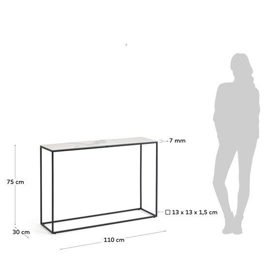 Consola Rewena sobre porcelánico acabado Kalos Blanco 110 x 75 cm