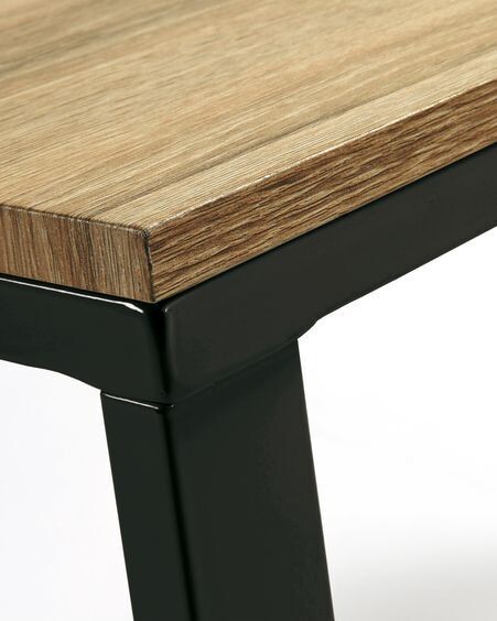 Escritorio Talbot melamina acabado natural patas de acero acabado negro 120 x 60 cm