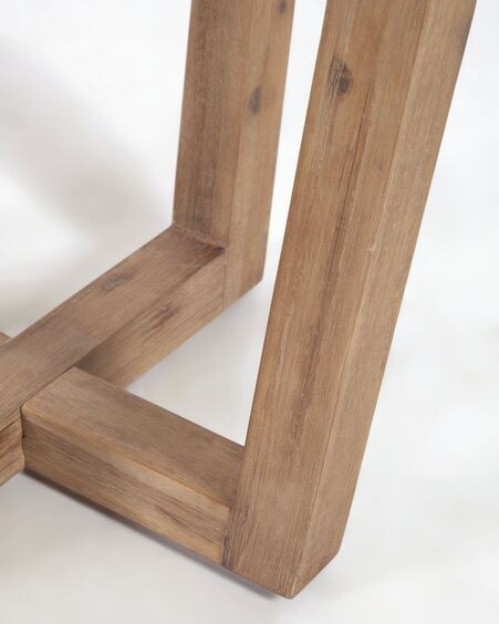 Mesa redonda Shanelle de terrazo negro y madera maciza acacia Ø 120 cm