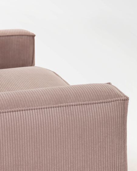 Sofá Blok 3 plazas pana gruesa rosa 240 cm