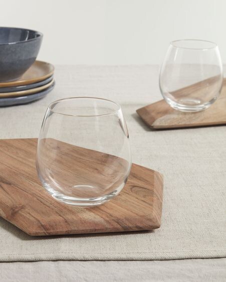 Tabla de servir Romina en forma de heptágono de madera maciza de acacia