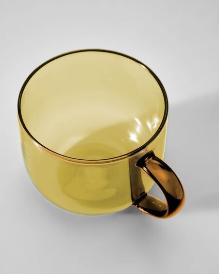 Taza de café Alahi de vidrio amarillo