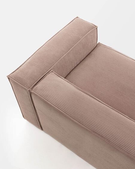 Sofá Blok 3 plazas pana gruesa rosa 240 cm