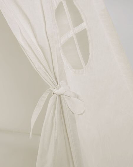 Tipi Darlyn 100% algodón blanco y patas de madera maciza de pino