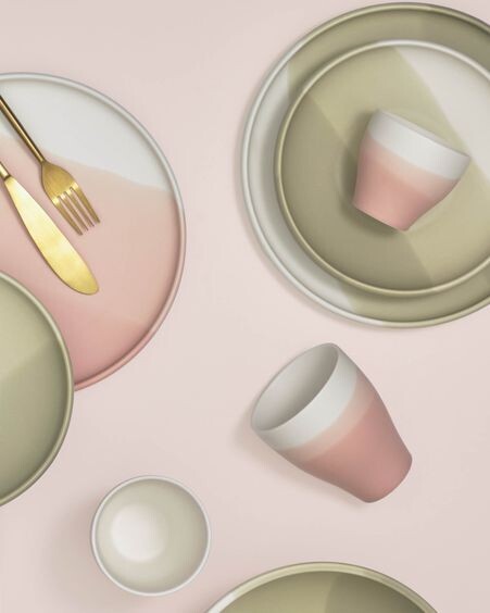 Taza Sayuri de porcelana rosa y blanco