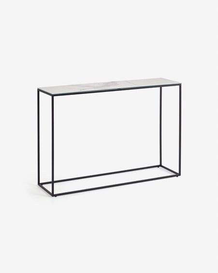 Consola Rewena sobre porcelánico acabado Kalos Blanco 110 x 75 cm