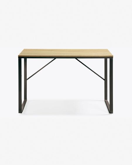 Escritorio Talbot melamina acabado natural patas de acero acabado negro 120 x 60 cm