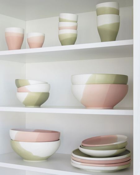 Taza Sayuri de porcelana rosa y blanco