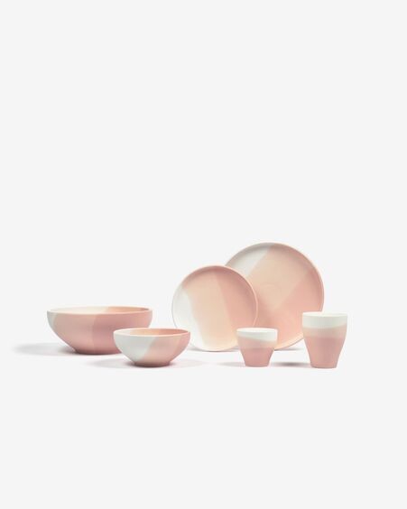 Taza Sayuri de porcelana rosa y blanco