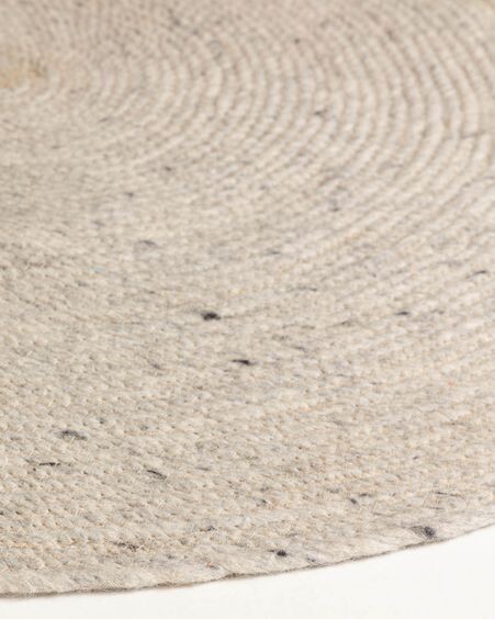 Alfombra redonda Takashi 100% lana gris Ø 150 cm