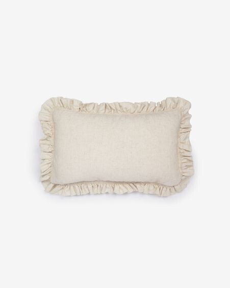 Funda de cojín Deva de lino natural 30 x 50 cm