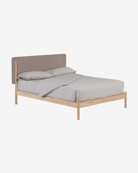 Cama Shayndel de madera maciza de caucho 160 x 200 cm