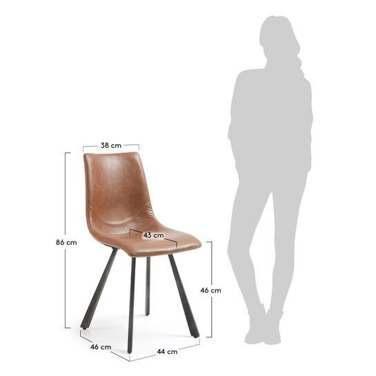 Silla Trap marrón óxido y acero