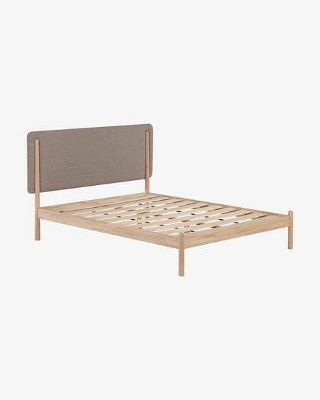Cama Shayndel de madera maciza de caucho 160 x 200 cm