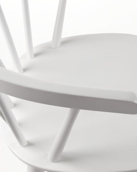 Silla Trise DM y madera maciza de caucho lacado blanco
