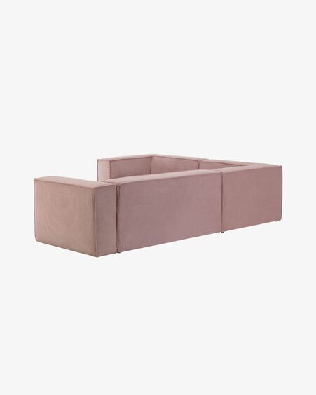Sofá rinconero Blok 4 plazas pana rosa 320 x 230 cm