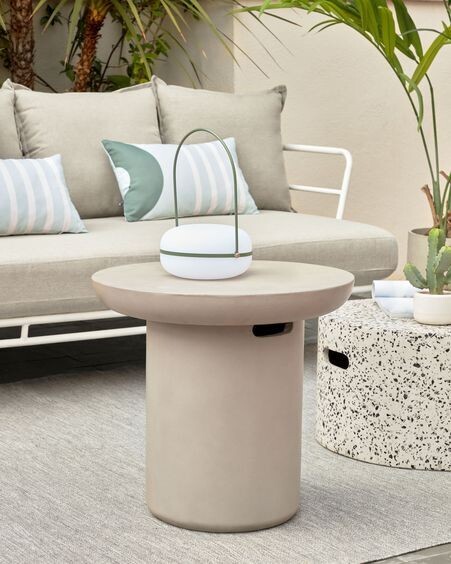 Mesa auxiliar redonda de exterior Taimi de cemento Ø 50 cm