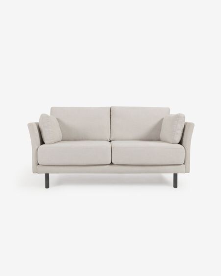 Sofá Gilma 2 plazas beige y patas acabado negro 170 cm