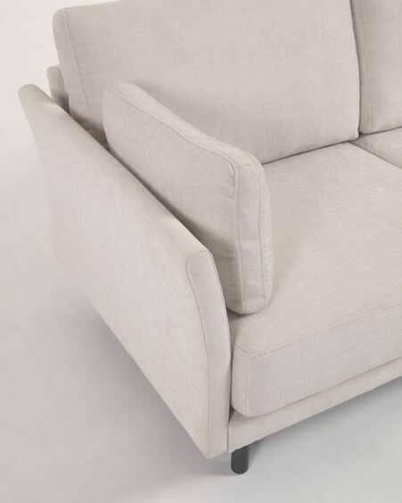 Sofá Gilma 2 plazas beige y patas acabado negro 170 cm