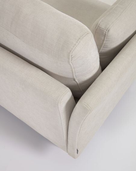 Sofá Gilma 2 plazas beige y patas acabado negro 170 cm