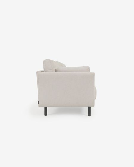 Sofá Gilma 2 plazas beige y patas acabado negro 170 cm