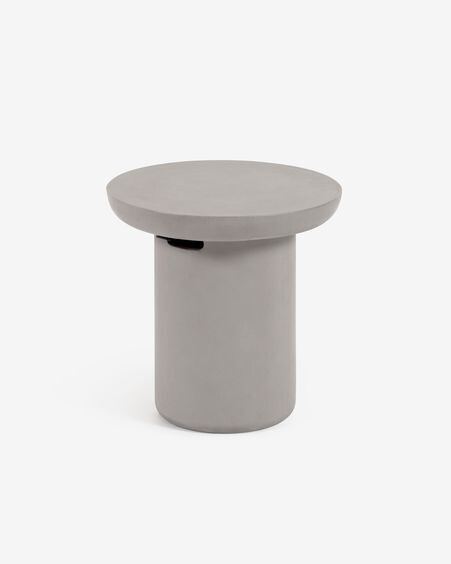 Mesa auxiliar redonda de exterior Taimi de cemento Ø 50 cm