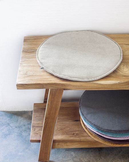 Cojín para silla redondo Sora pana topo Ø 35 cm