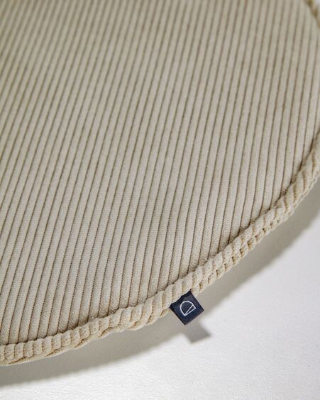 Cojín para silla redondo Sora pana topo Ø 35 cm