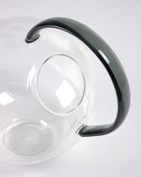 Jarrón Duyen de vidrio transparente y gris