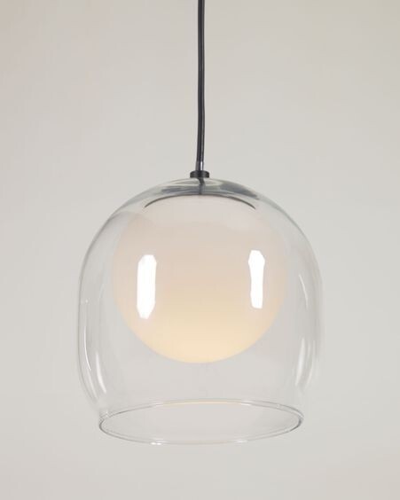 Lámpara de techo Belkis de cristal y metal con acabado negro