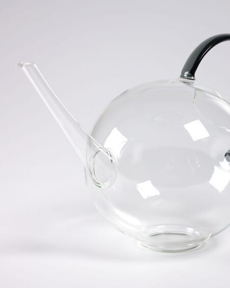 Jarrón Duyen de vidrio transparente y gris