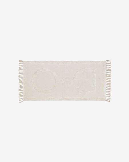 Alfombra Bernabela 100% algodón beige 70 x 140 cm