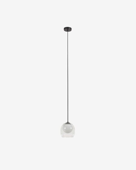 Lámpara de techo Belkis de cristal y metal con acabado negro