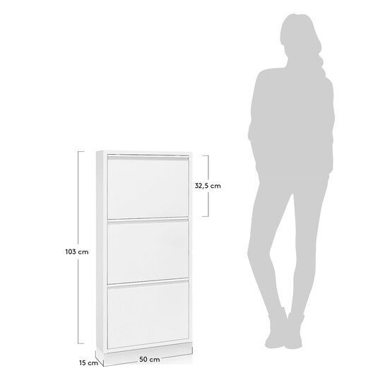 Zapatero Ode 50 x 103 cm 3 puertas blanco
