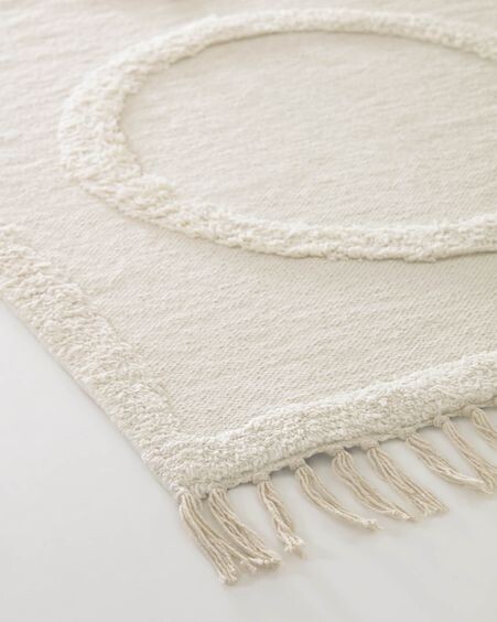 Alfombra Bernabela 100% algodón beige 70 x 140 cm