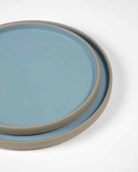 Plato de postre Midori cerámica azul