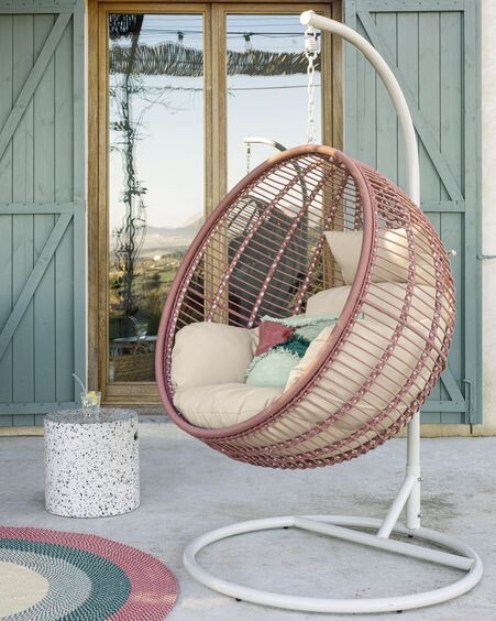 Sillón colgante con pie Elianis terracota