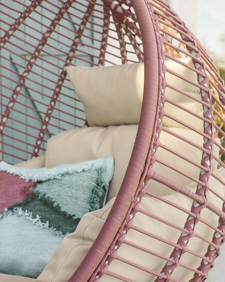 Sillón colgante con pie Elianis terracota