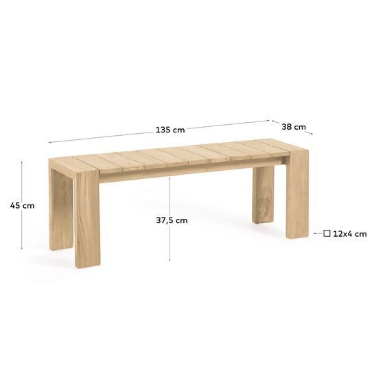 Banco de exterior Victoire de madera maciza de teca 135 cm