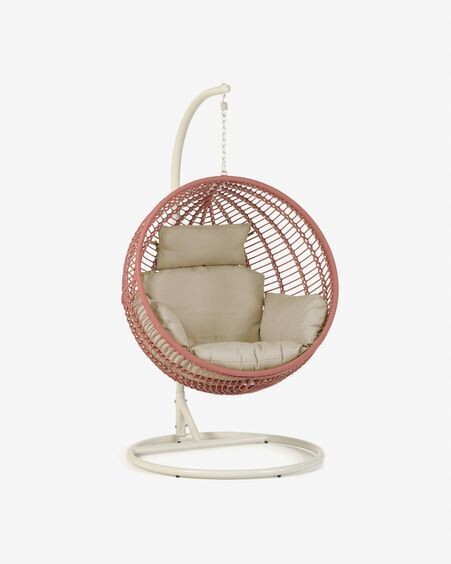 Sillón colgante con pie Elianis terracota