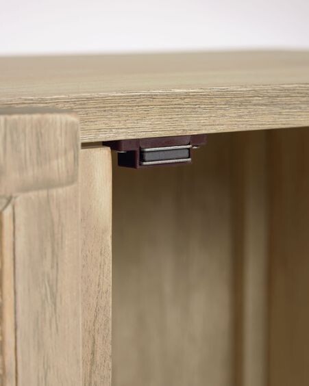 Armario Rexit madera maciza y chapa mindi con ratán 90 x 160 cm